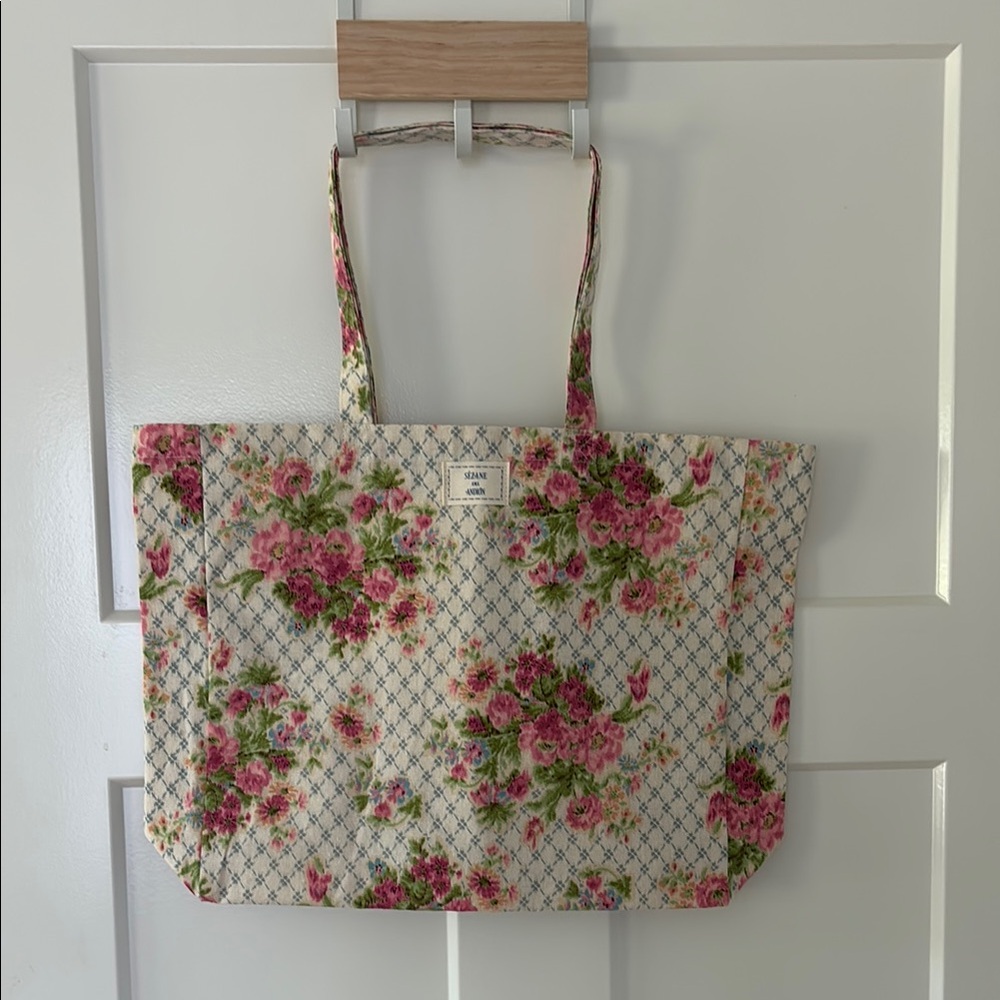 Sezane x Andion floral cotton tote bag